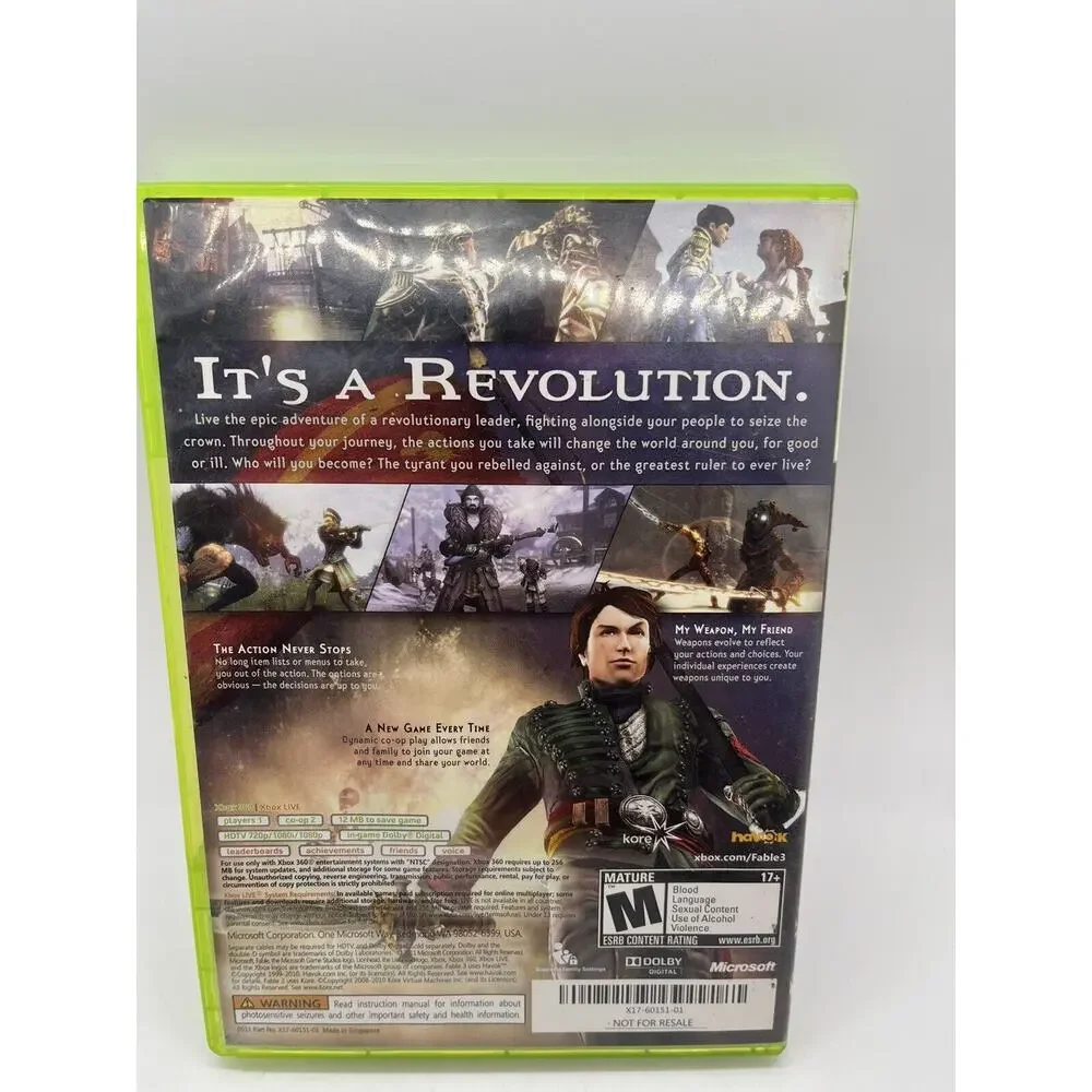 Fable III 3 Xbox 360 - Complete CIB - Tested